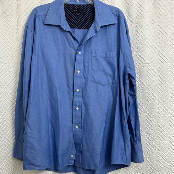 Ted Baker Men’s Blue Button Down Shirt 17 1/2-34/35 - Picture 1 of 4